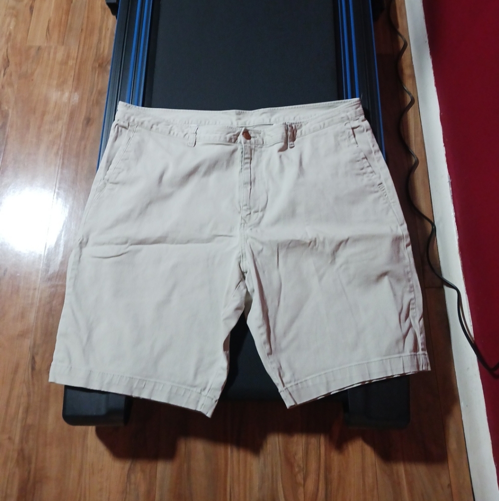 Tommy Bahama Men's Chino Flat Front Sailfish Logo Beige Shorts. Size 42